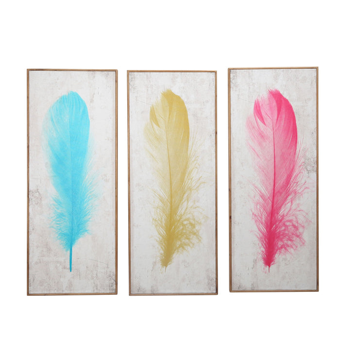 Feather Wall Decor (Set of 3) - Colored