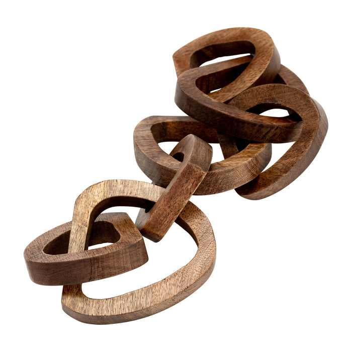 Wood Chain Links 19" - Brown