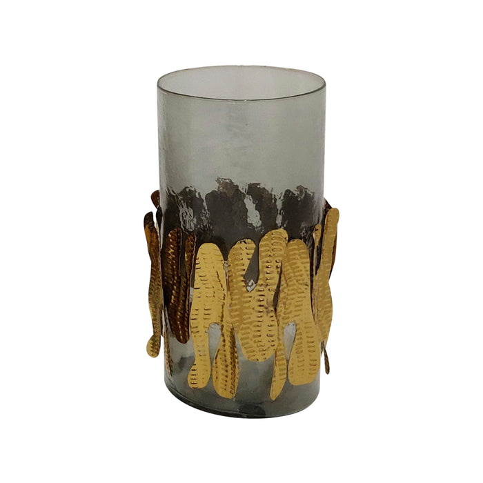 Candle Holder With Detail - Gray