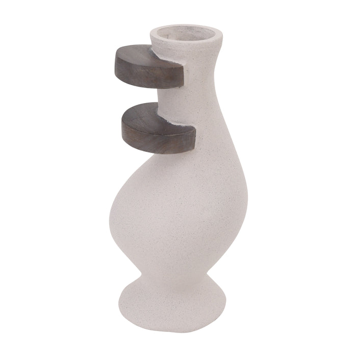 Ecomix 15" Abstract Vase - Ivory