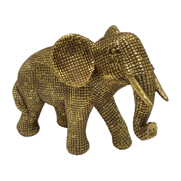 Resin Elephant Deco 8" - Gold