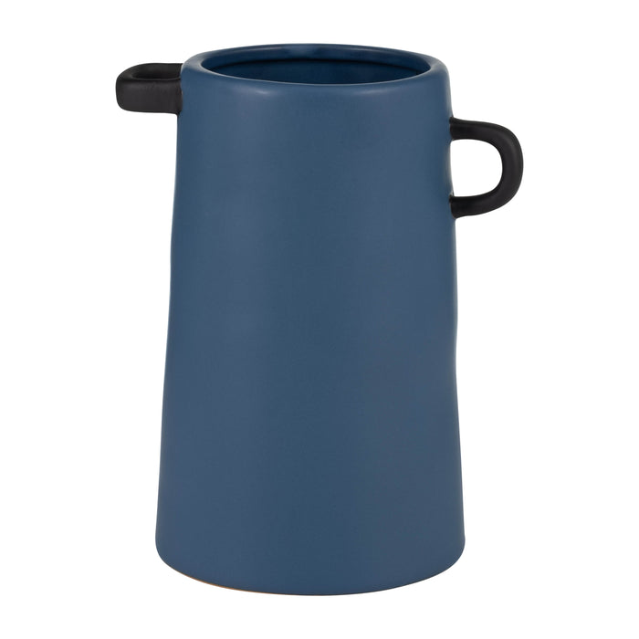 Ceramic Eared Vase 9" - Blue