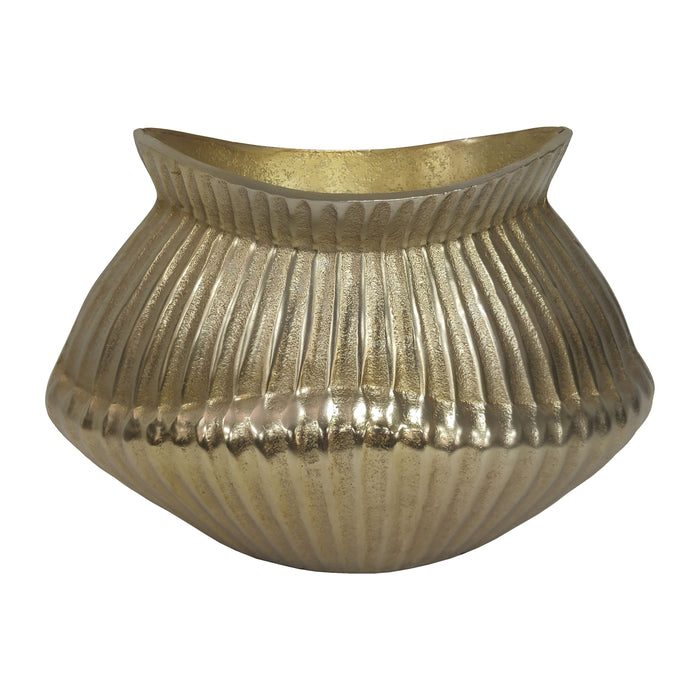 11" Balina Metal Boat Shaped Vase - Gold