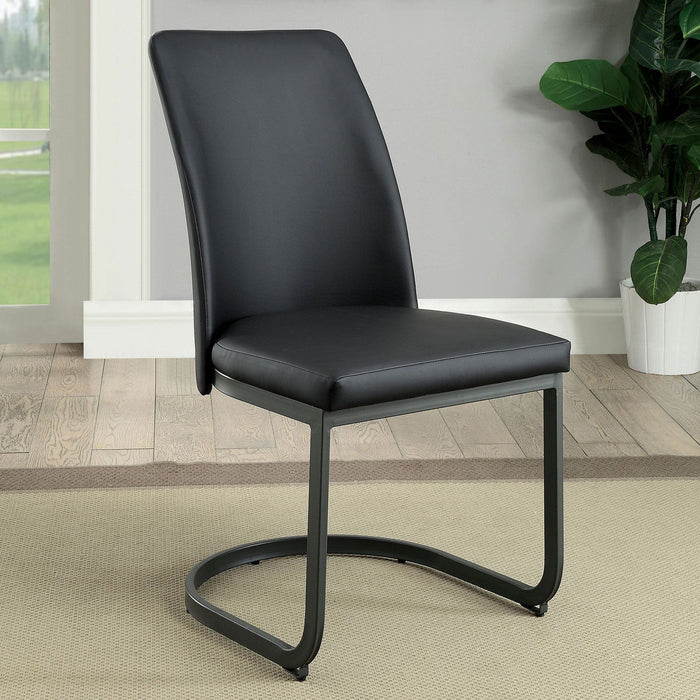Saskia - Side Chair (Set of 2) - Dark Gray / Black