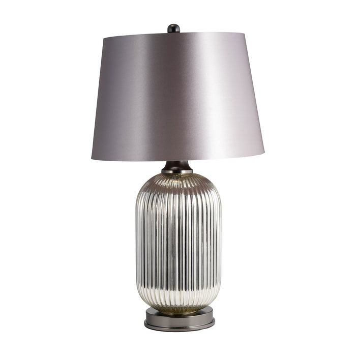 Glass Ridged Table Lamp 27" - Silver