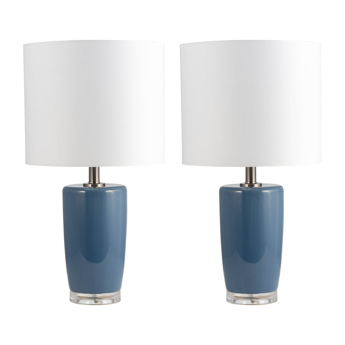 Ceramic Table Lamps 25" (Set of 2) - Blue