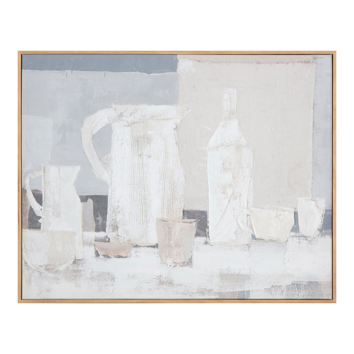 Tablescape - Framed Painting - White