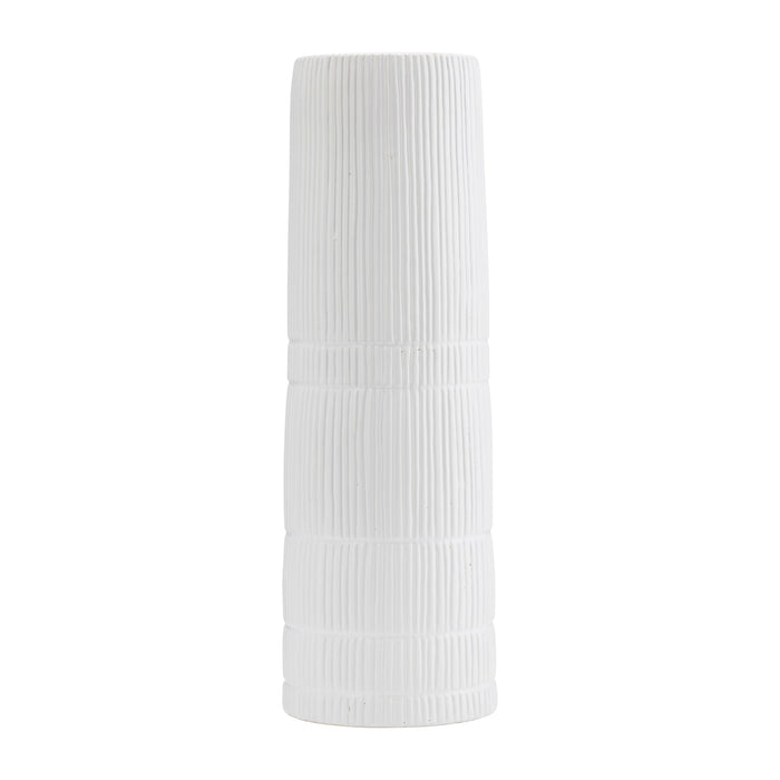 Cer Lined Cylinder Vase 18" - White