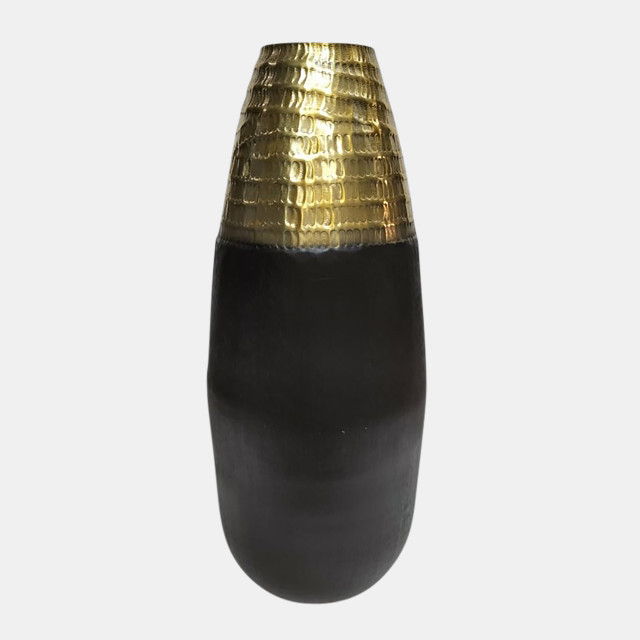 2 Tone Floor Vase - Black / Gold