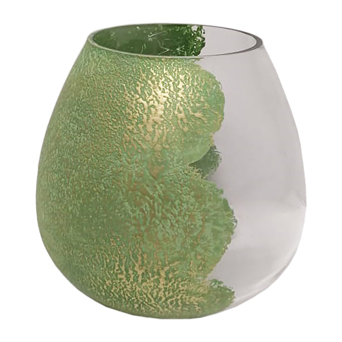 Glass 10" Dipped Vase - Green