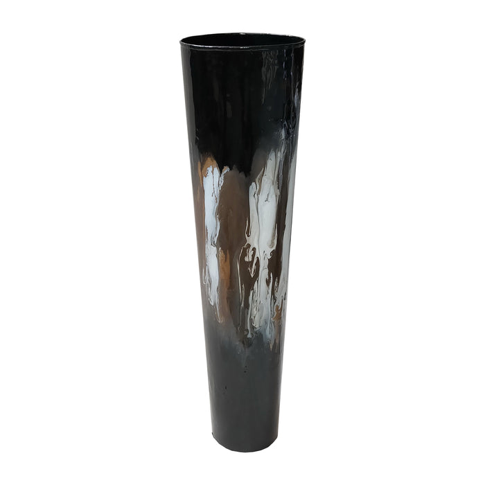 Iron Tall Cup Stain Vase 24" - Black