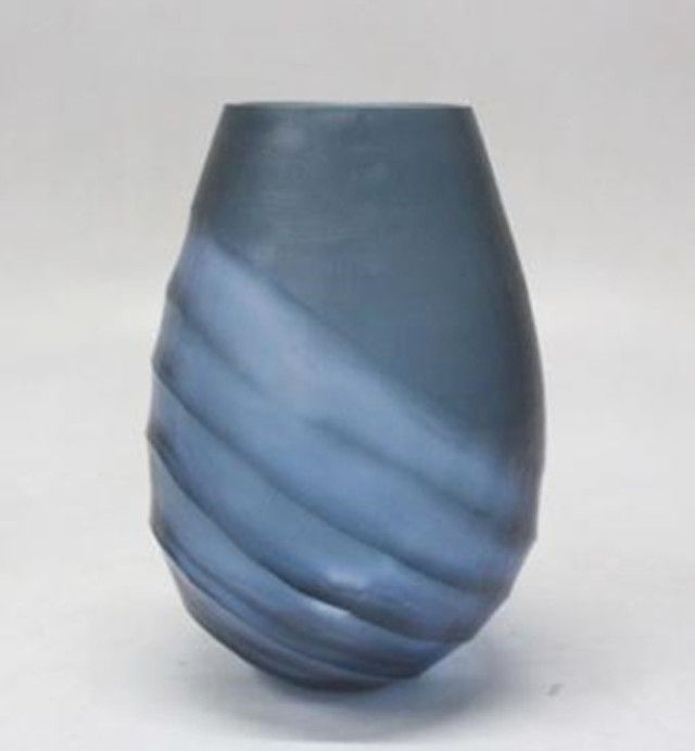 10" Etched Vase - Blue