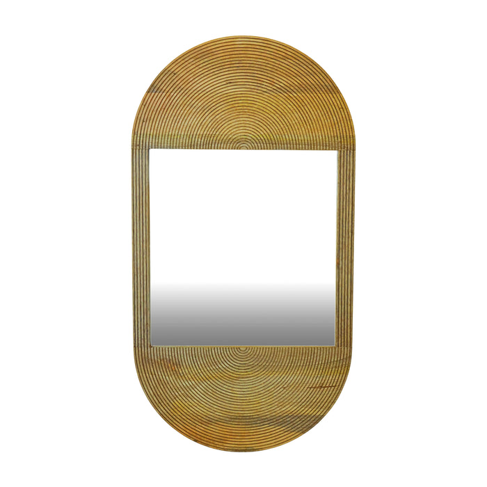 Wood Oval Mirror 34 x 18" - Brown