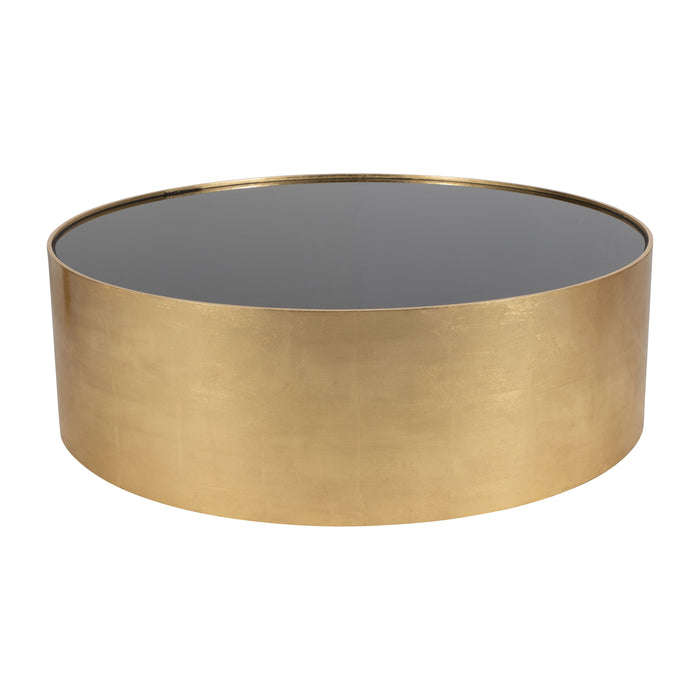 Wood 47" Black Glass Coffee Table - Gold