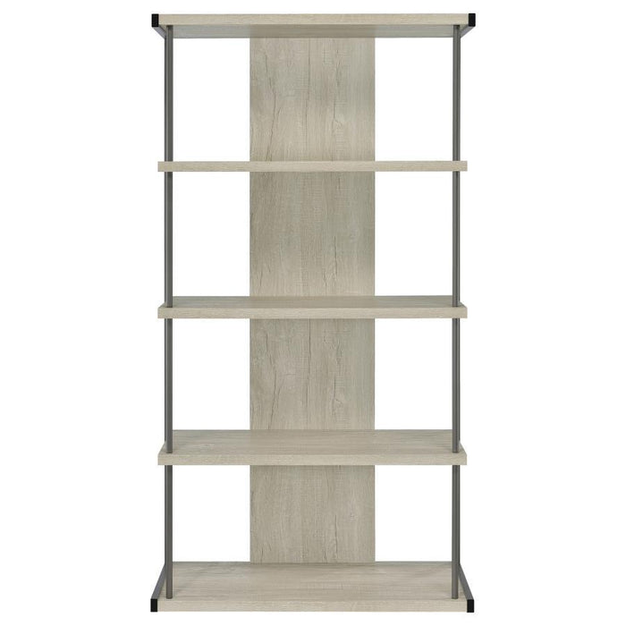 Loomis - 4-Shelf Bookcase - Whitewashed Gray - Wood