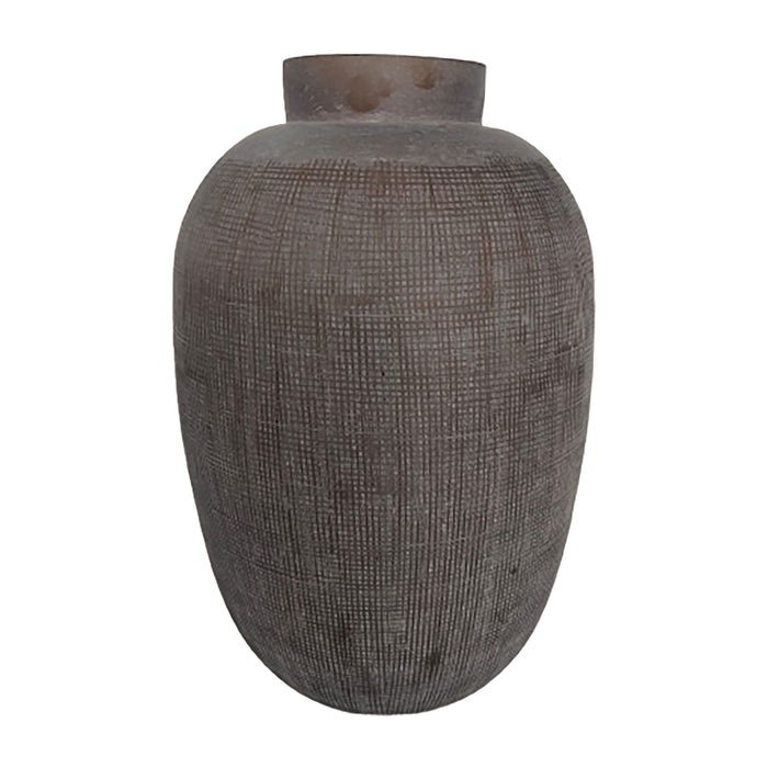Glass 19" Urn Vase - Smokey Brown