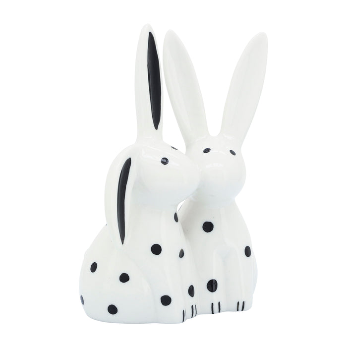 Porcelain Kissing Bunnies 7" - White