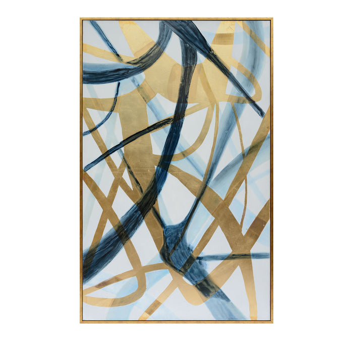 Abstract Hand Painted Oil Painting 82 x 52" - Blue