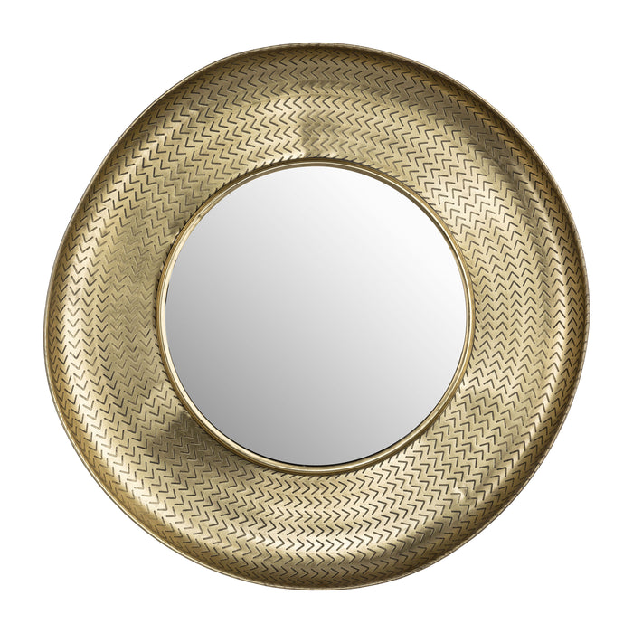 Metal Bowl With Pattern Mirror 30" - Gold