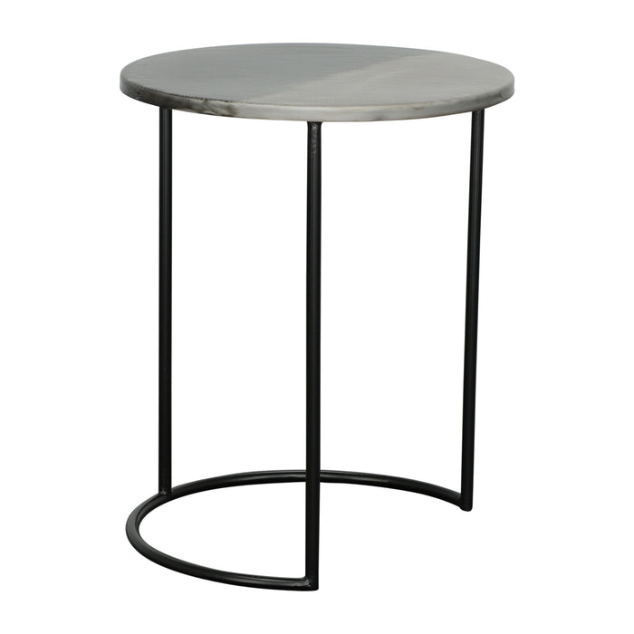Iron Round Side Tables 22 / 24" (Set of 2) - Black Pearl