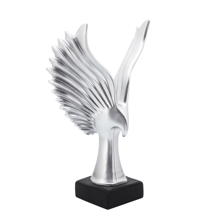 Resin Eagle Table Accent 14"- Silver