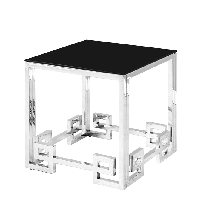 End Table - Silver / Black