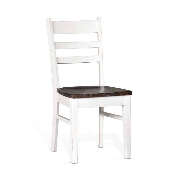 Carriage House - Ladderback Chair - White / Dark Brown