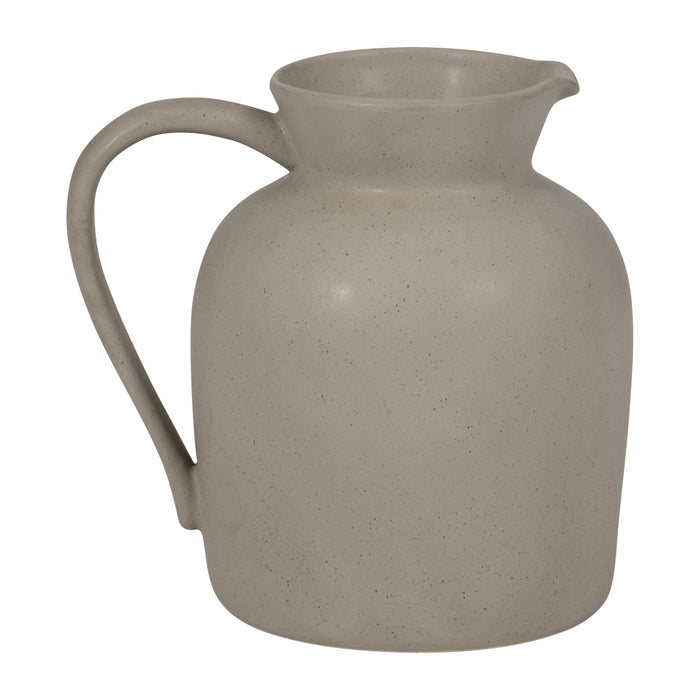 Ceramic Pitcher Vase 7" - Gray