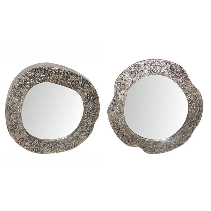 Metal Textured Mirrors 15 / 20" (Set of 2) - Silver