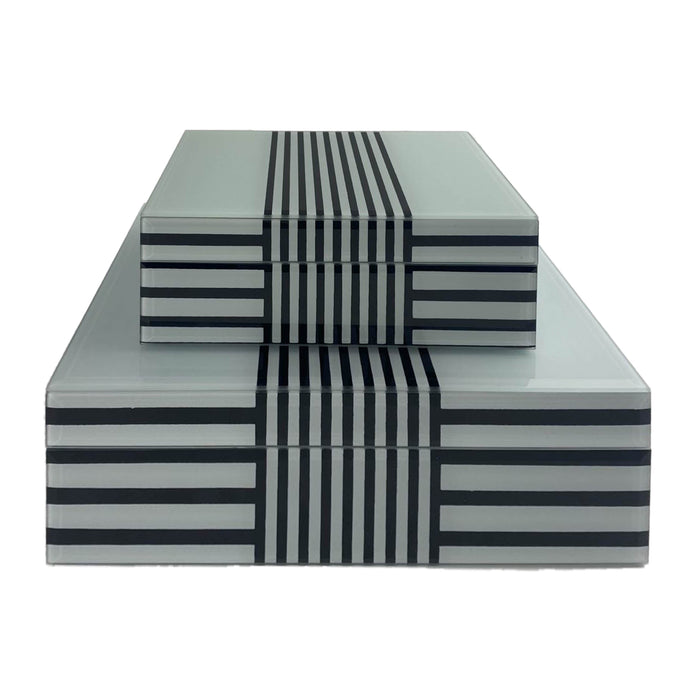 Striped Boxes (Set of 2) - Black / White