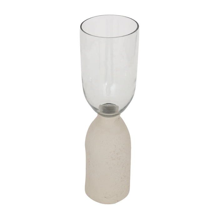 Ecomix / Glass 15" Vase - Ivory