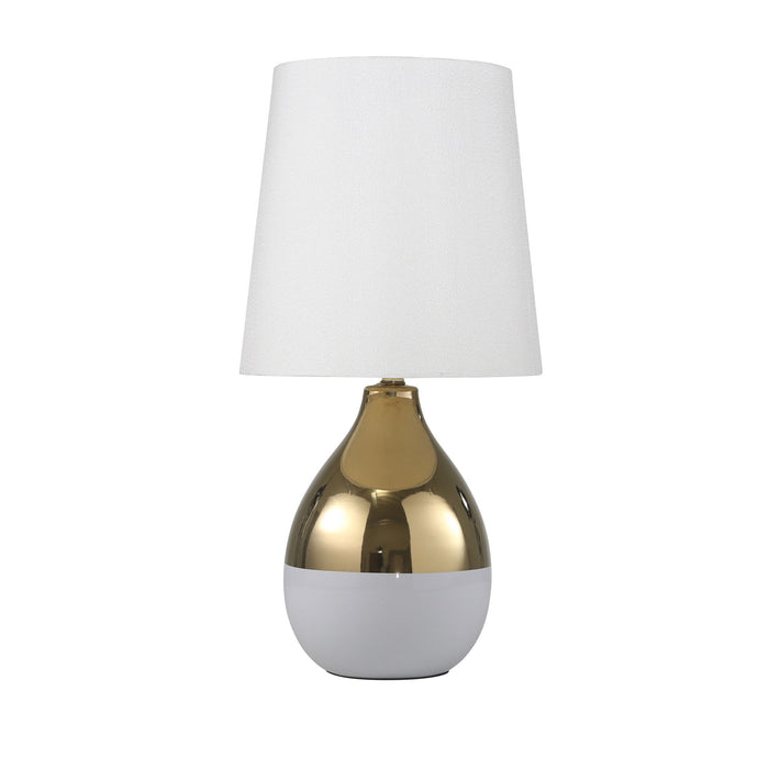 Ceramic Gourd Lamp 26" - Gold / White