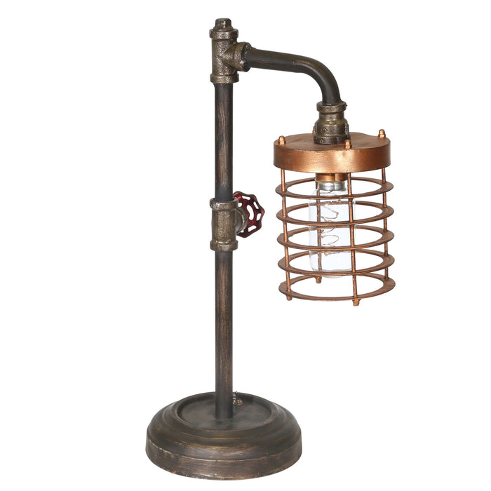 Metal Pipe Bo Table Lamp - Dark Brown