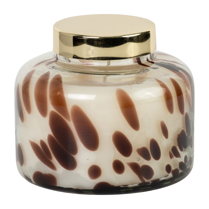 5" 22 Oz Cinnamon Speckle Glass Lid Candle - Brown