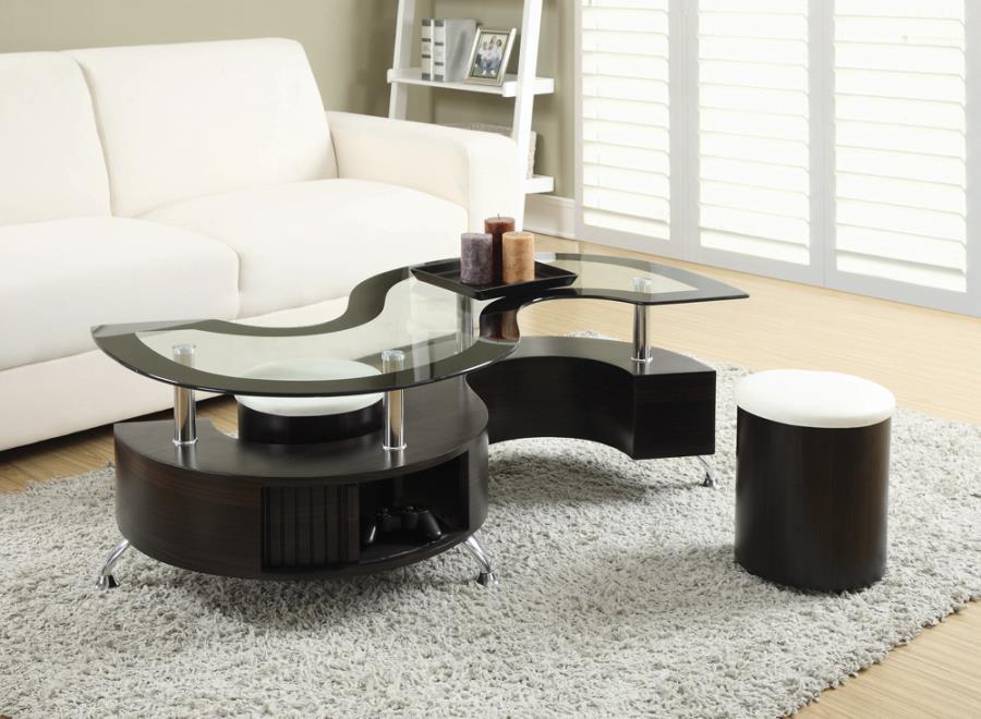 Buckley - 3-Piece Coffee Table and Stools Set - Cappuccino