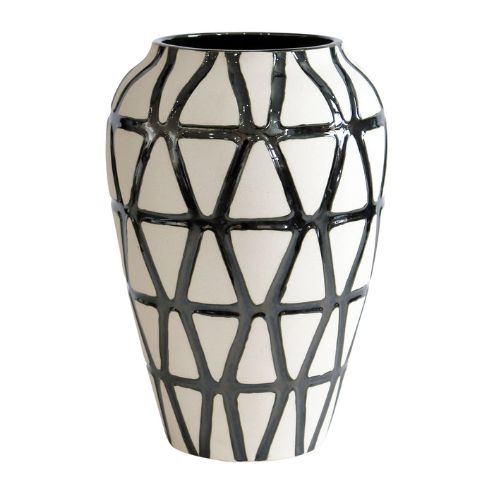 16" Fabiola Oversized Tribal Vase - Pewter