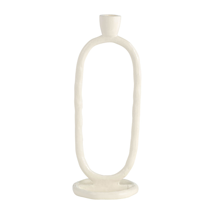 Metal 11" Open Oval Taper Candleholder - Cotton