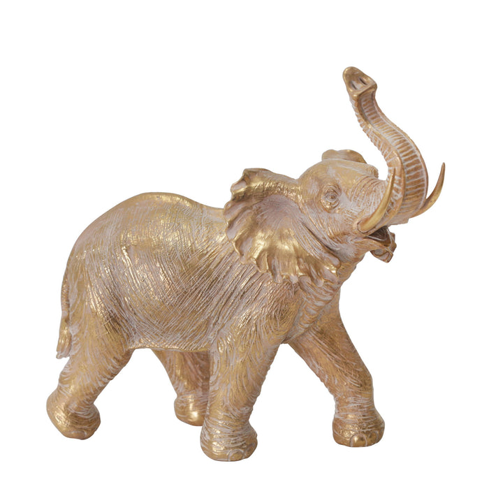 Resin 12" Elephant Decoration - Gold