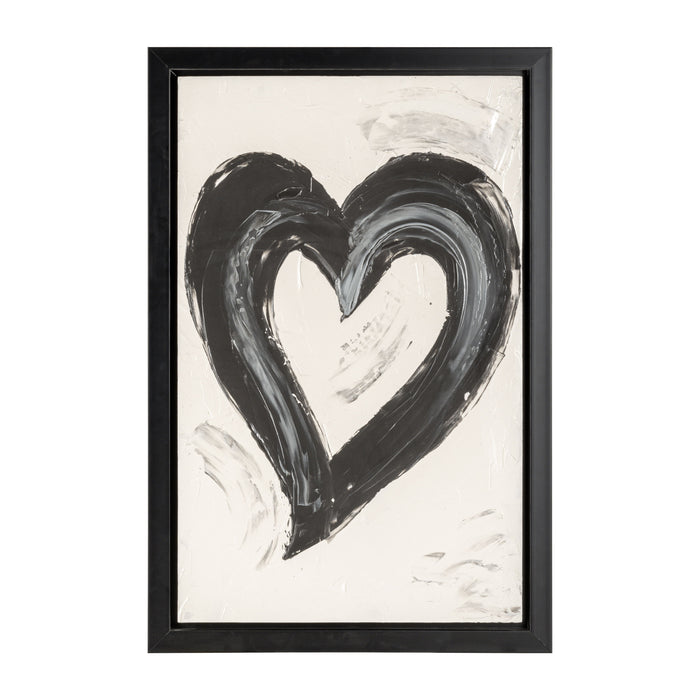Hand Painted Heart 32 x 47" - Black