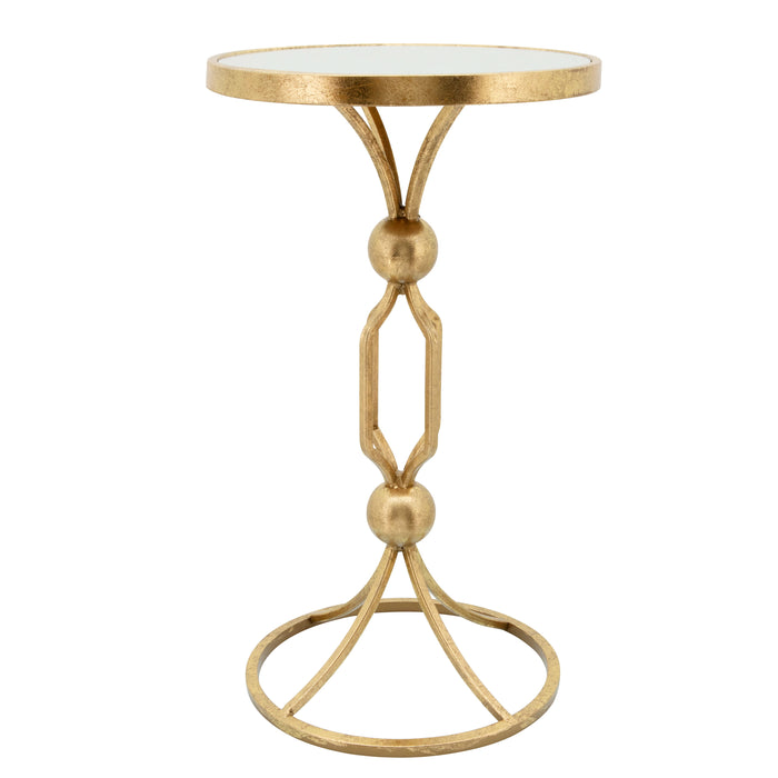 Metal 14" Cocktail Table With Mirror - Gold