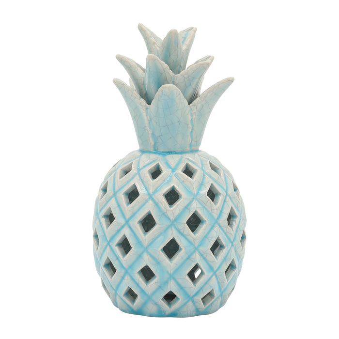 Ceramic Cut-Out Pineapple 10" - Seafoam