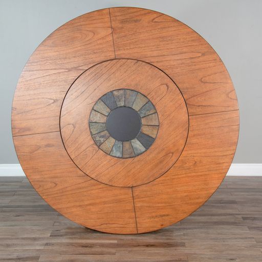 Sedona - 60" Round Table With Lazy Susan - Light Brown