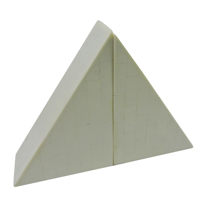 Resin (Set of 2) 7" Right Angle Bookend - Ivory