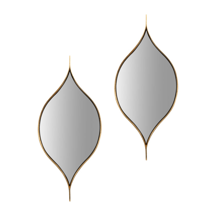 Leaf Mirrors (Set of 2) - Gold