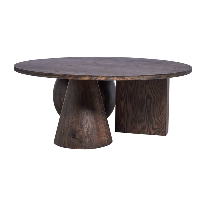 Geometric Shaped Legs Coffee Table - Brown