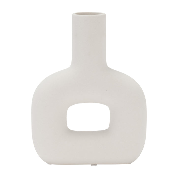 Dolomite Open Cut Vase 8" - White