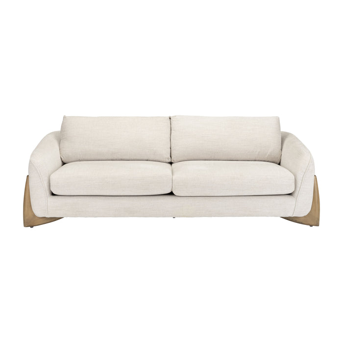 3-Seat Sofa With Wood Accent - Beige