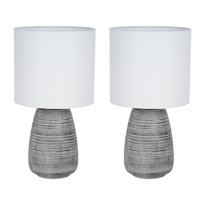 Ceramic 19" Table Lamp (Set of 2) - Charcoal