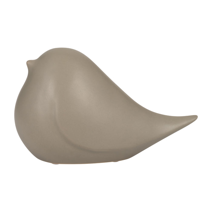 Ceramic Chubby Bird 8" - Gray