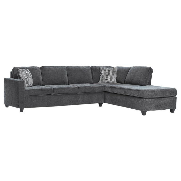 Mccord - 2-Piece Cushion Back Sectional - Dark Grey